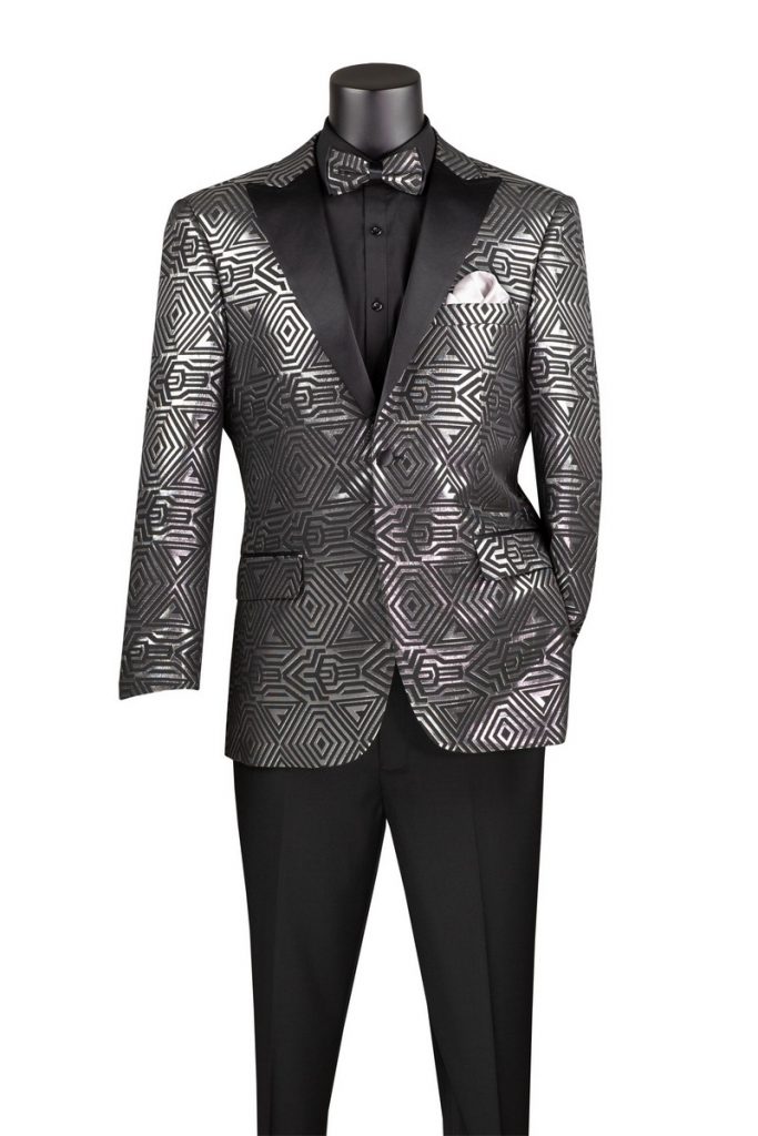 Modern Fit Luxurious Jacquard Fabric Sport Coat Single Breasted 2 buttons | BM-4