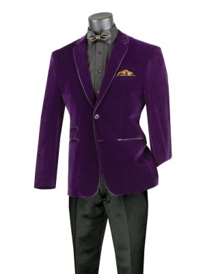 Slim Fit Velvet Sport Coat Single Breasted 2 buttons Side Vents | BS-02