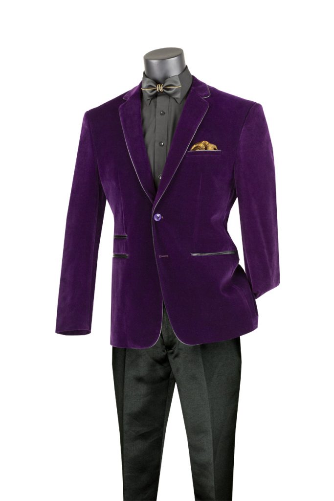 Slim Fit Velvet Sport Coat Single Breasted 2 buttons Side Vents | BS-02