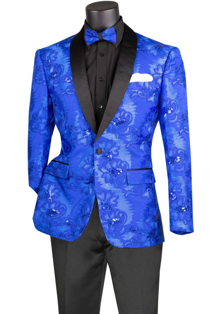 Fancy Embroidery 1 Button Slim Fit Sport Coat Jacket Blazer | BSF-13