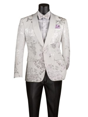 Single Breasted 1 button Slim fit Floral Sport Coat Jacquard Fabric | BSF-19