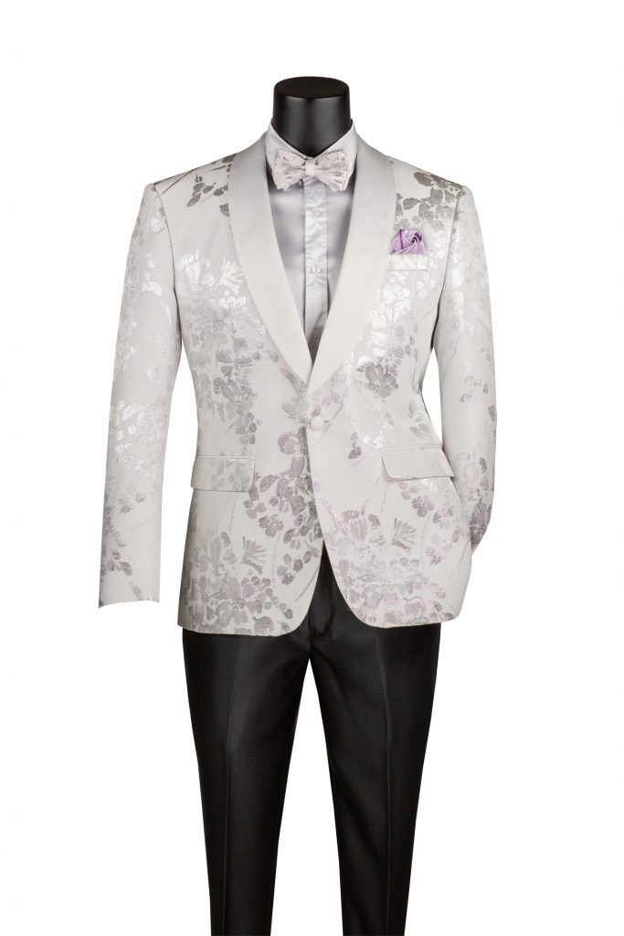 Single Breasted 1 button Slim fit Floral Sport Coat Jacquard Fabric | BSF-19