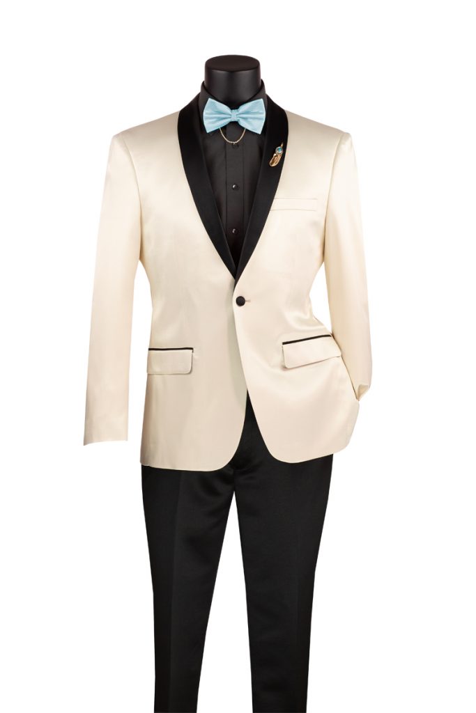 Slim Fit Sport Coat with Narrow Shawl Lapel Stretch Sateem | BST-1