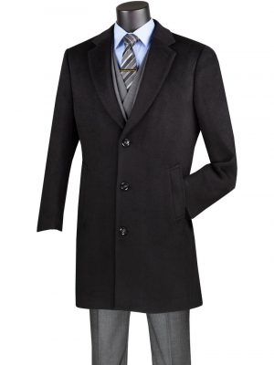 Solid Color Wool 3 Buttons Top Coat 38 inches Length | CL38