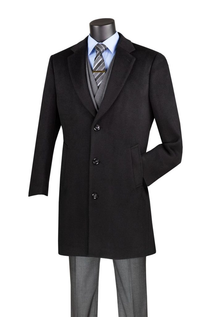 Solid Color Wool 3 Buttons Top Coat 38 inches Length | CL38