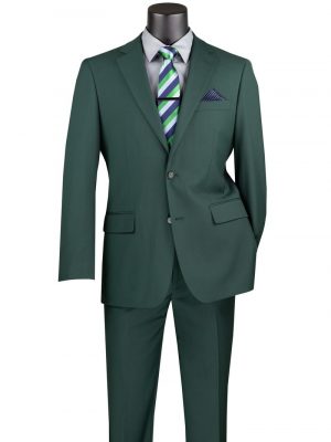 Executive 2 Pcs Suit Notch Lapel Flat Front Pants with 2″ adjustable waist band | F-2C900