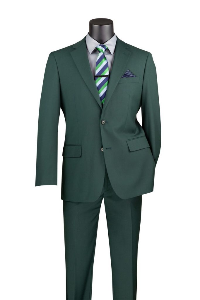 Executive 2 Pcs Suit Notch Lapel Flat Front Pants with 2″ adjustable waist band | F-2C900