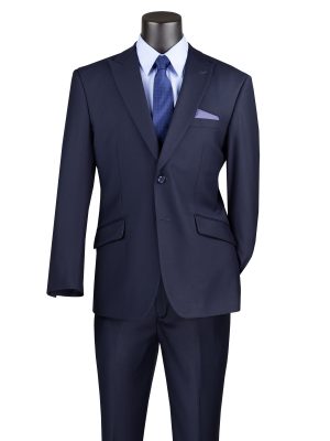 Modern Fit Suit with Peak Lapel Textured Solid Suit | M2TR