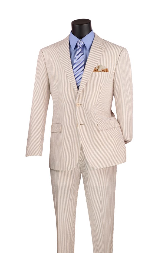 Modern Fit Seersucker Single Breasted 2 buttons | MSS-1