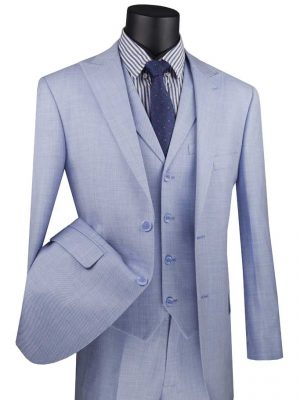 Modern Fit Vested Suit with Peak Lapel and Fancy Vest | MV2K-1