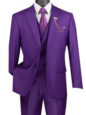Modern Fit Vested with Flat Front Adjustable Waist Band Pants Pure Solid Suits | MV2TR