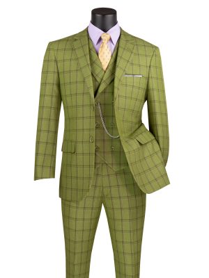 Modern Fit 3 pcs Notch Lapel Suits with Fancy Vest Style | MV2W-4