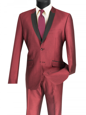 Slim Fit Suits Shawl Lapel Sharkskin | S2PS-1