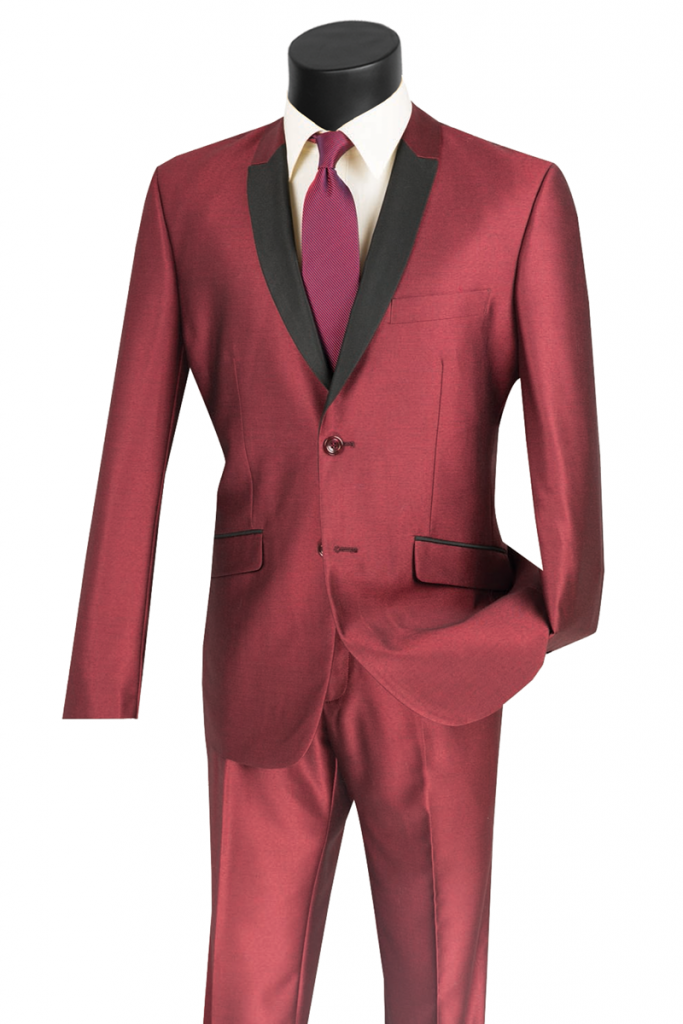 Slim Fit Suits Shawl Lapel Sharkskin | S2PS-1