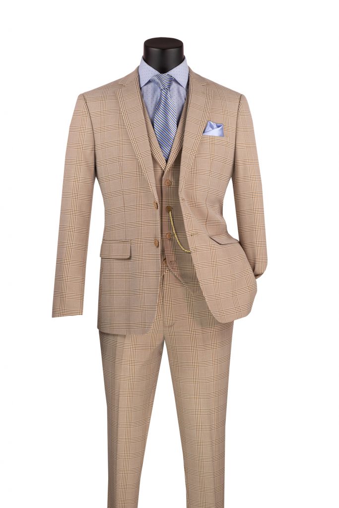 Slim Fit 3 pcs Vested Suits for Men Stretch Arm Hole | SV2W-6