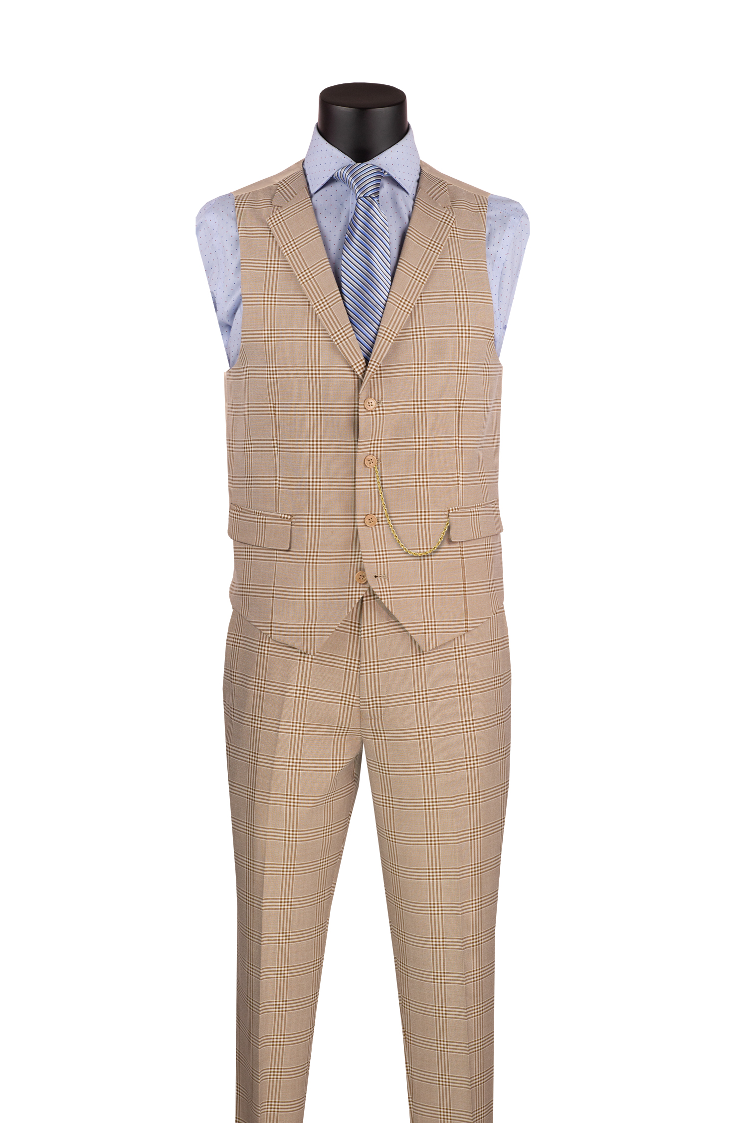 Slim Fit 3 pcs Vested Suits for Men Stretch Arm Hole | SV2W-6