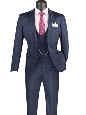 Slim Fit 3 pcs Vested Suit Super Stretch Fabric and Arm Hole with Lapel Vest | SV2W-8
