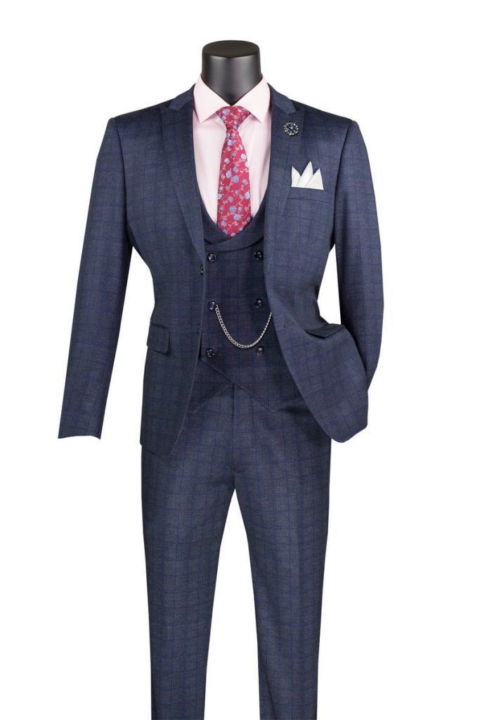 Slim Fit 3 pcs Vested Suit Super Stretch Fabric and Arm Hole with Lapel Vest | SV2W-8