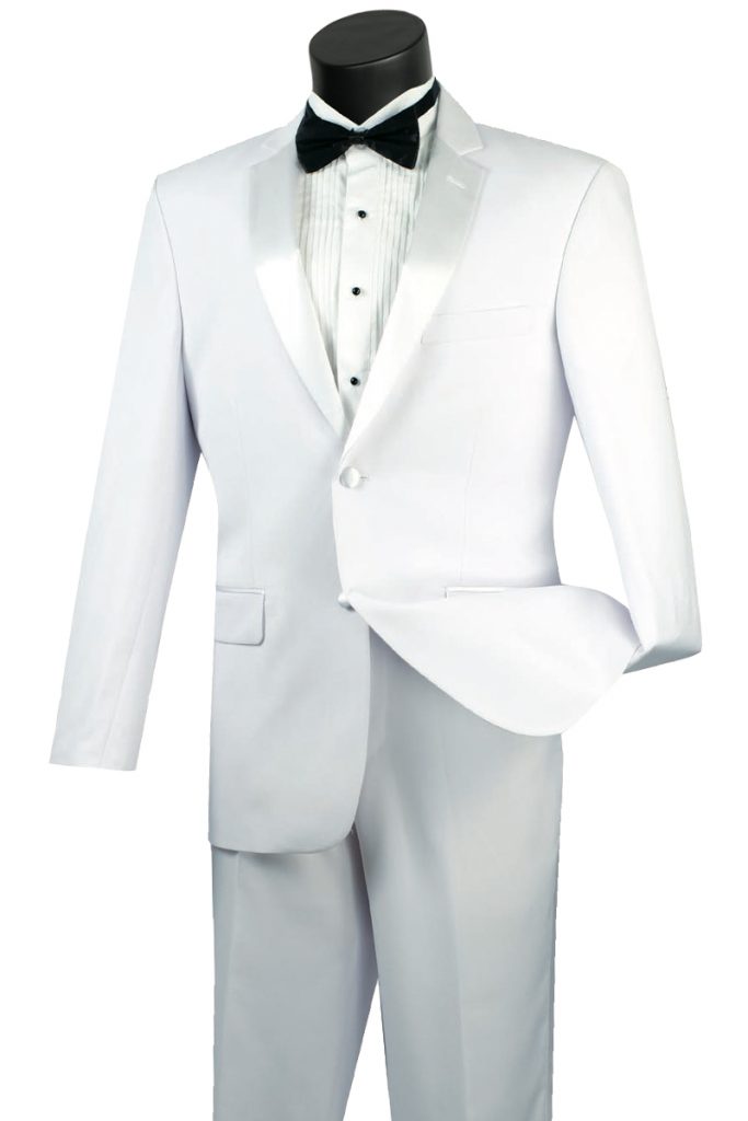 Tuxedo Collection 2 Buttons Regular Fit Flat Front Sateen Trimmed Pants | T-900