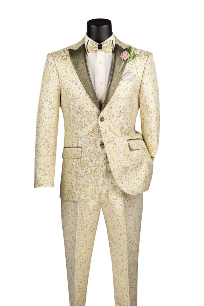 Slim Fit Jacquard Fabric 2 Button Fashion Tuxedo | TSJQ-1