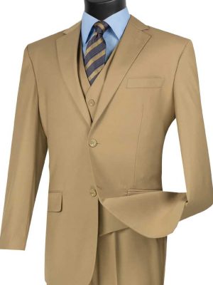 Classic Fit 3 Pieces Vested Solid Color Suits | V2TR