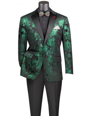 Modern Fit Emboss Fabric Velvet Sport Coat Single Breasted 2 buttons | BM-02