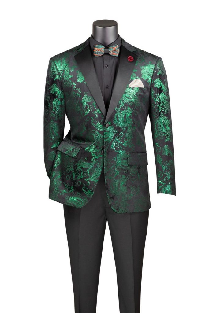Modern Fit Emboss Fabric Velvet Sport Coat Single Breasted 2 buttons | BM-02