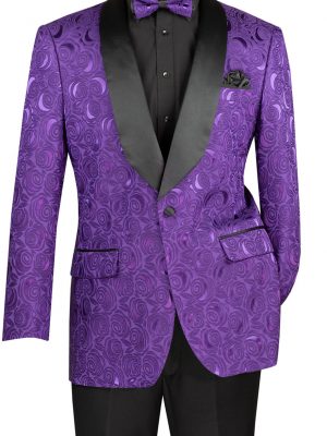 Regular Fit Floral Pattern Jacquard Fabric With Matching Bow Tie | BF-8